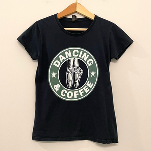 Dancing &‎ Coffee Dancer Coffee Lover T-Shirt Big Logo Women’s size S